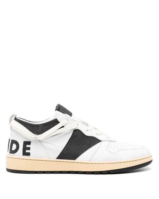 Rhude White Rhecess Leather Sneakers for men