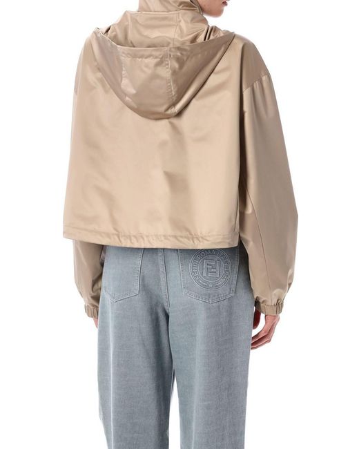 Fendi Blue Cropped Windbreaker