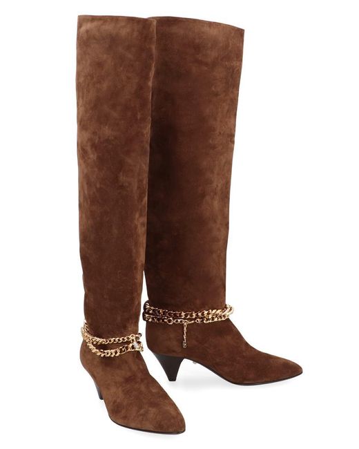 ALEVI Brown Camille Suede Knee High Boots