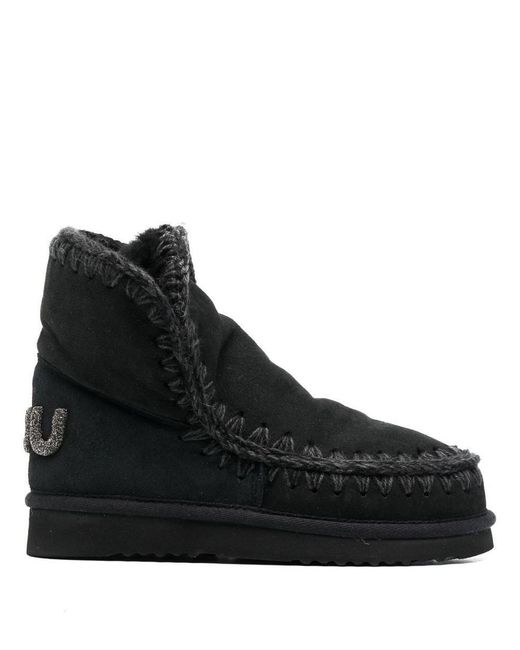 Mou Black Eskimo 18 Glitter Logo Boots