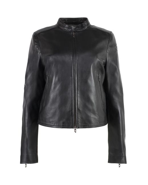 DIESEL Black L-Ayla Leather Biker Jacket