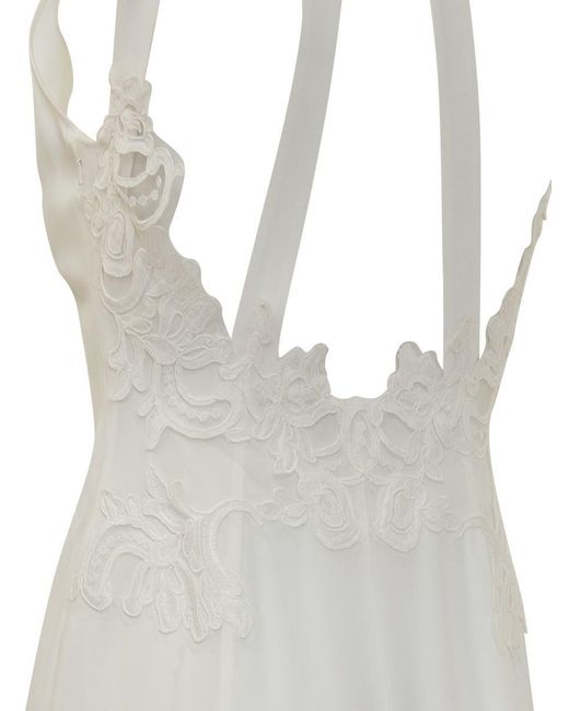 Alberta Ferretti White Satin Enver Dress