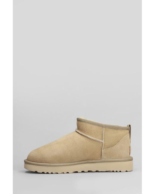 Ugg Natural Classic Ultra Mini Low Heels Ankle Boots