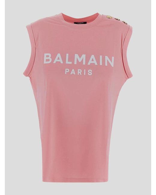 Balmain Pink T-Shirts And Polos