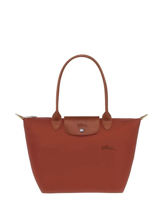 Longchamp White 'Le Pliage Energy M' Tote Bag With Engraved Logo