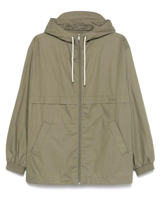 【送料&関税込】A.P.C. Military Green Three-quarter Down Jac A.P.C. Jacket in Green for Men | Lyst