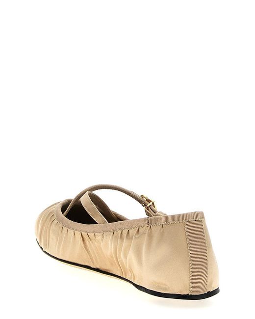 Dolce & Gabbana Natural 'Vally' Ballet Flats