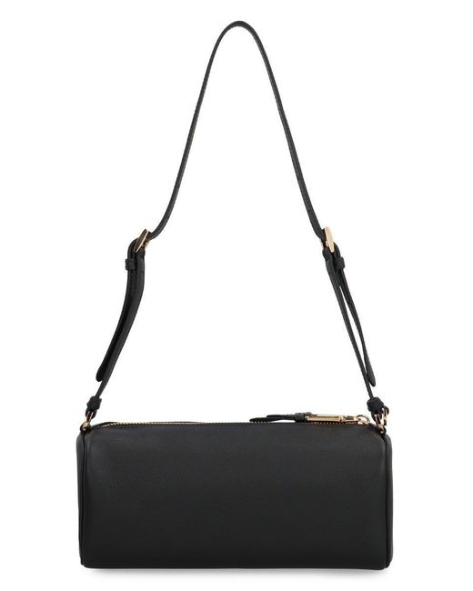 Prada Black Pebbled Calfskin Shoulder Handbag With Top Zippered Closure