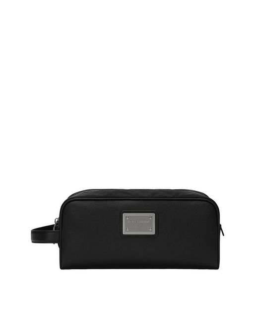 Dolce & Gabbana Black Necessaire With Logo Plaque for men