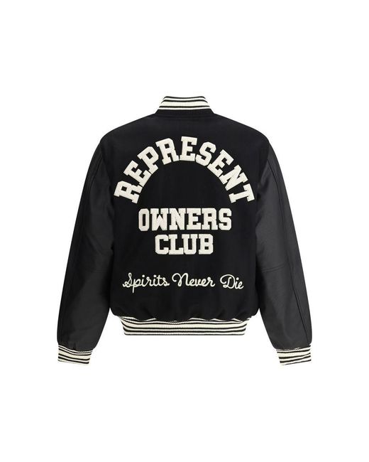 Represent Black Wool Jacket Owners Club for men