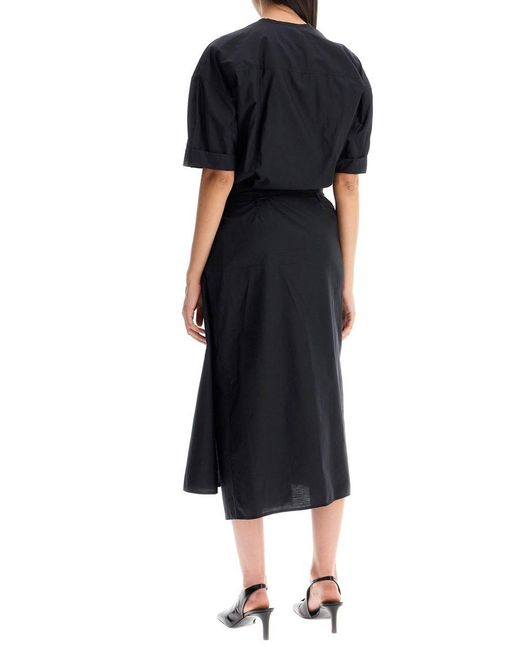 Lemaire Black Asymmetric Button-Down Chemisier