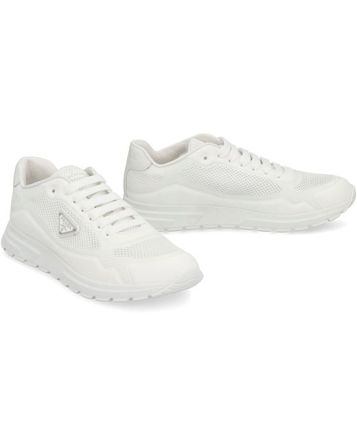 Prada Prax 2.0 Fabric Low-Top Sneakers in White | Lyst