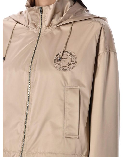 Fendi Blue Cropped Windbreaker