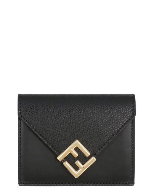 Fendi Black Ff Diamonds Leather Wallet