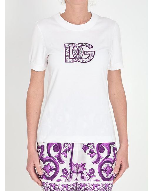 Dolce & Gabbana Dolce&Gabbana Maiolica T-Shirt in White
