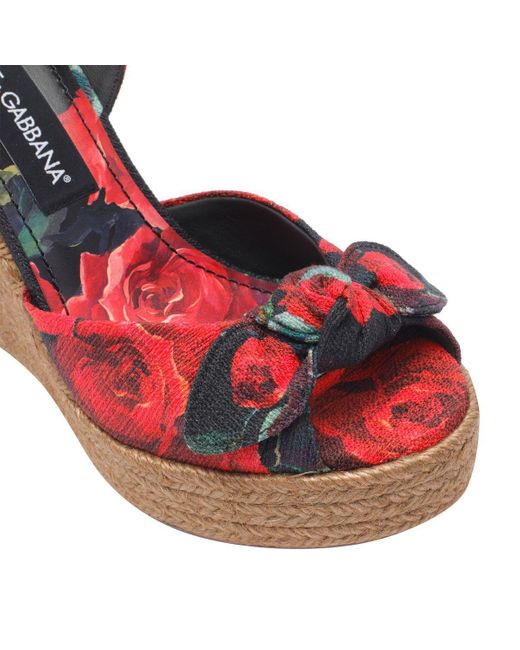Dolce & Gabbana Red Cotton Espadrillas