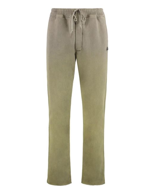 Moncler Green Logo Detail Cotton Track-Pants for men