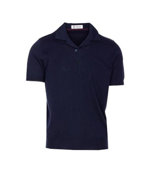 Brunello Cucinelli Blue T-Shirts And Polos for men