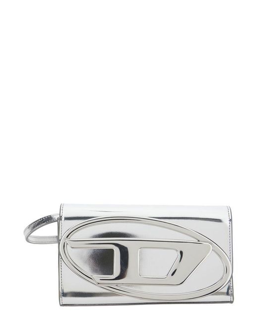 DIESEL Gray '1Dr' Metallic Belt Bag With Logo Plate