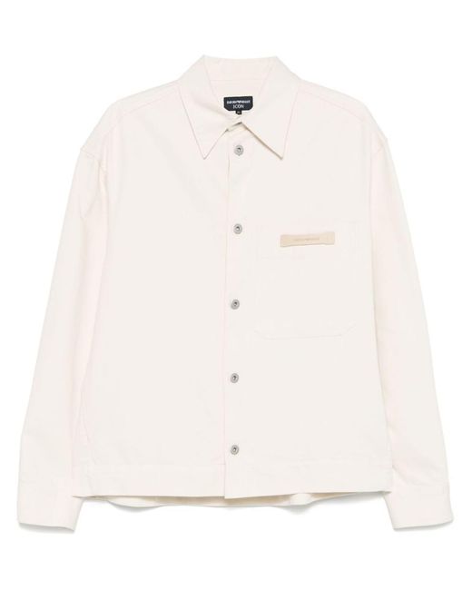 Emporio Armani White Cotton Jacket for men