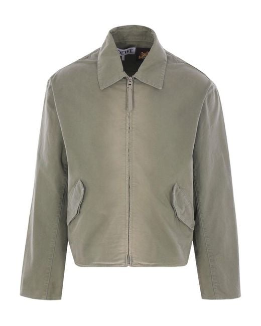 Loewe Green Anagram Cotton Jacket for men