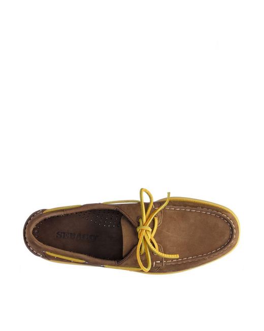 Sebago Brown Docksides Portland Nubuk Boat Shoes for men