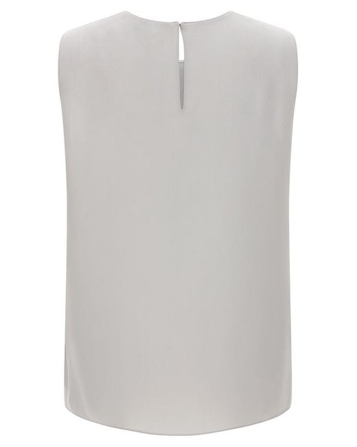 Theory Gray Silk Top
