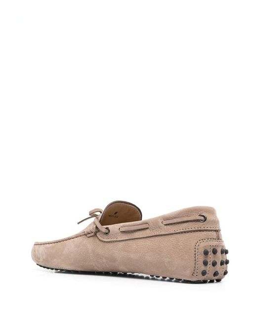 Tod's Pink Nubuck Morbidone Loafer Shoes for men
