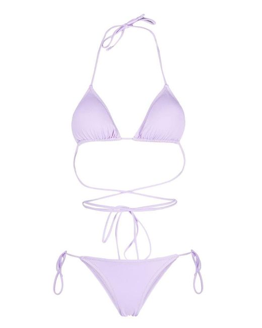 Reina Olga Purple Miami Triangle Bikini Set