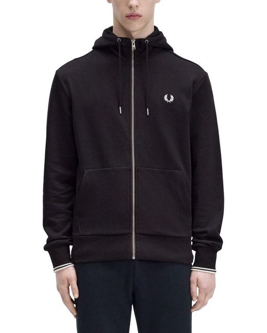 Fred Perry Blue Zipper Hoodie for men