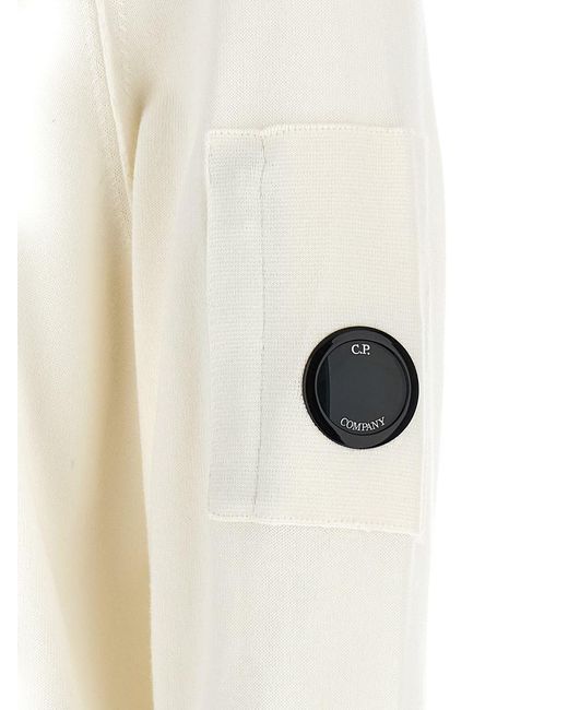 C P Company White 'Sea Island' Hoodie for men