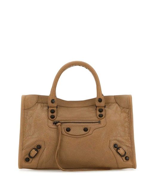 Balenciaga Camel Leather Small Le City Handbag in Brown | Lyst