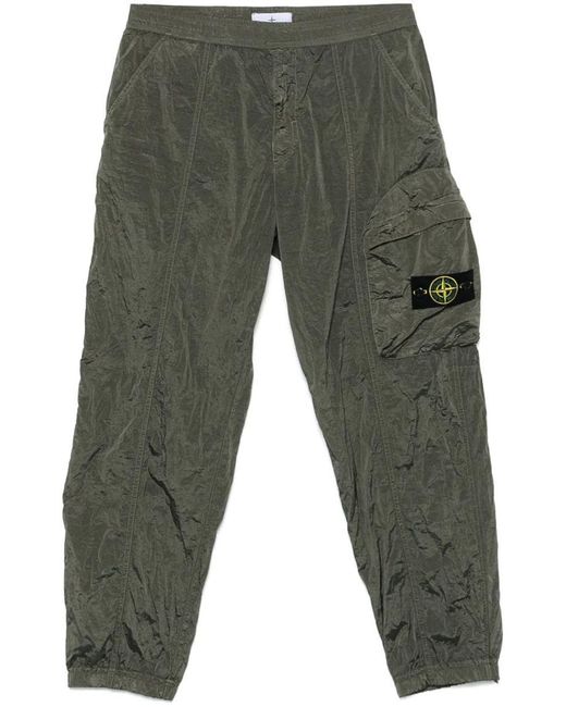 Stone Island Gray Loose Fit Cargo Trousers Nylon Metal for men