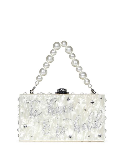 Sophia Webster White Cleo Clutch