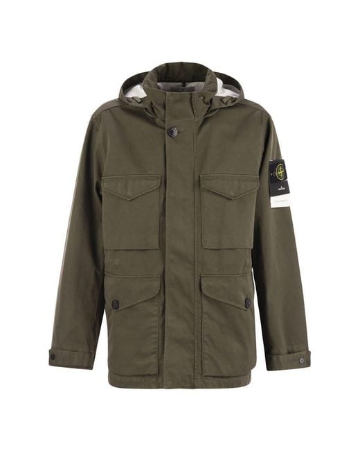 Stone Island Green Waterproof And Windproof Field Jacket for men