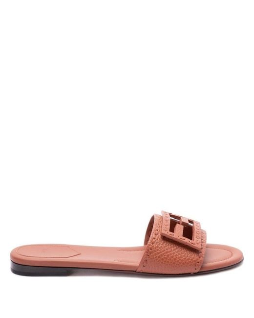 Fendi Pink 'Baguette' Slides