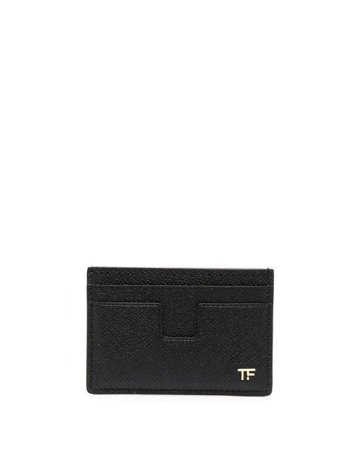 Tom Ford Black Leather Card Holder for men