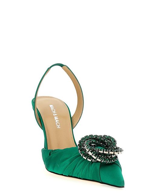 Mach & Mach Green 'Galaxy' Slingback