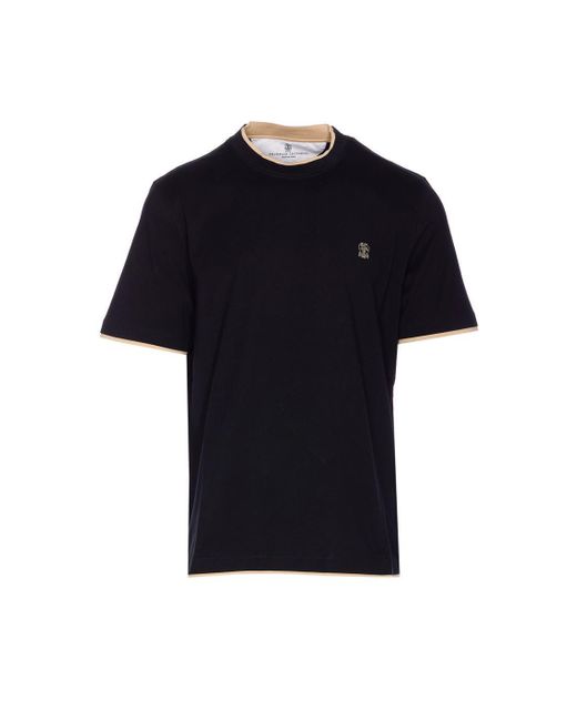 Brunello Cucinelli Black T-Shirts And Polos for men