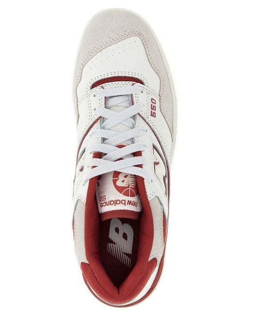 New Balance White '550' Sneakers