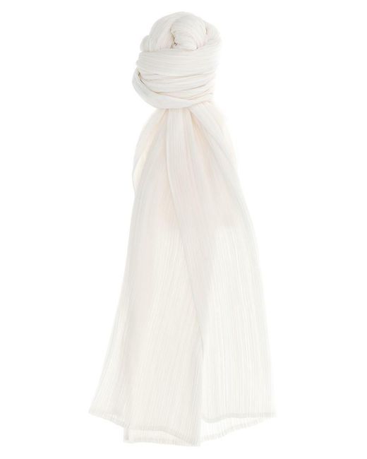 Pleats Please Issey Miyake White 'Basic Madame-T Small' Stole