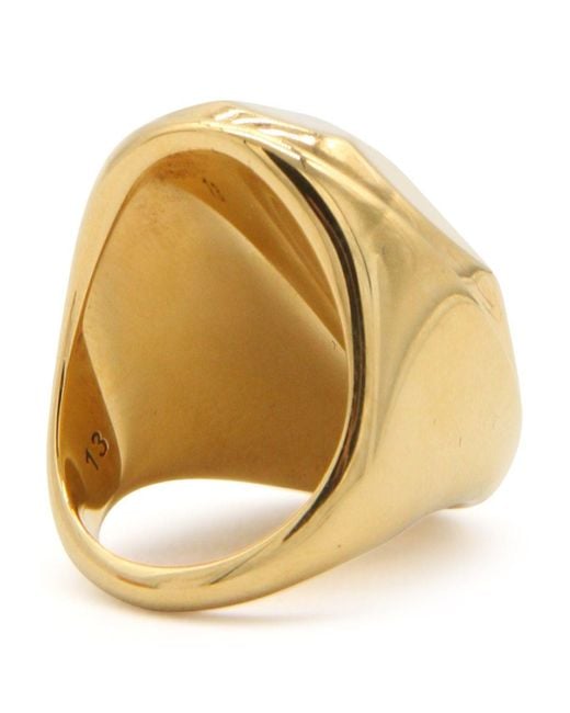 Alexander McQueen Metallic Stone Logo Ring