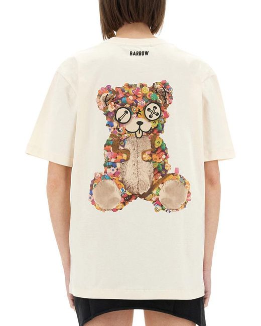 Barrow White T-Shirt With Print