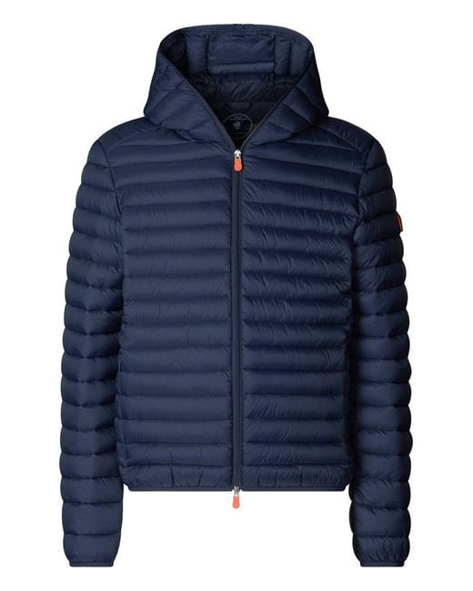 Save The Duck Blue Donald Hooded Puffer Jacket for men