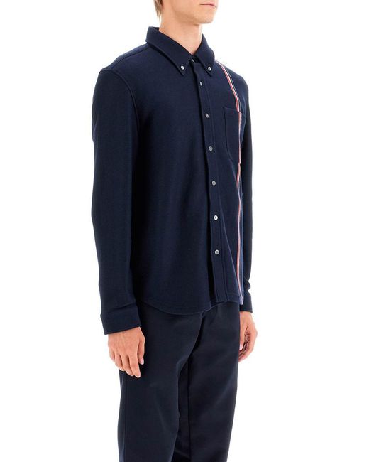 Thom Browne Blue "Button-Down Overshirt for men