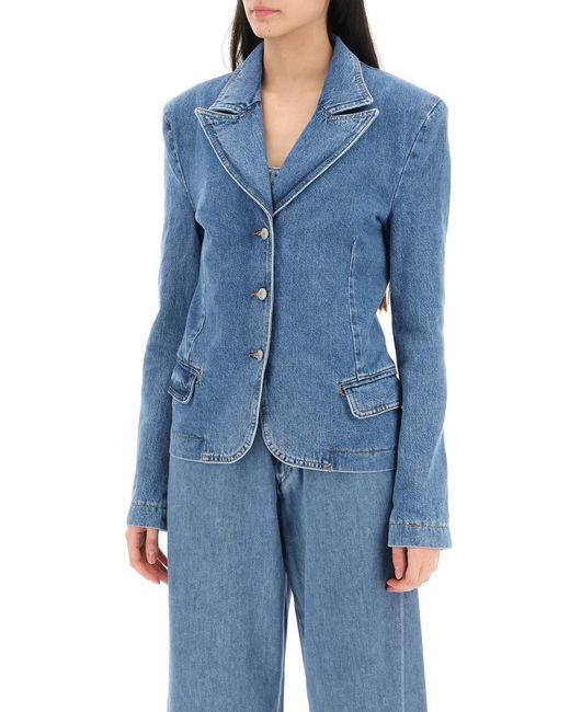 Magda Butrym Blue Single-Breasted Jacket