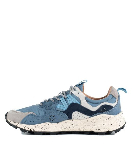Flower Mountain Blue Yamano 3 Light And Suede And Nylon Sneakers for men