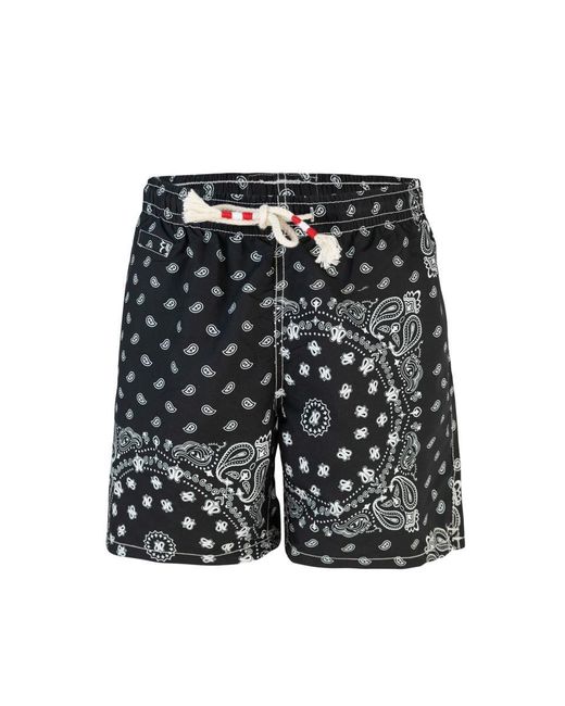 Mc2 Saint Barth Black Costume Caprese Bandana Nero for men