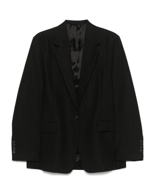 Totême  Black Wool Blend Single-Breasted Blazer Jacket