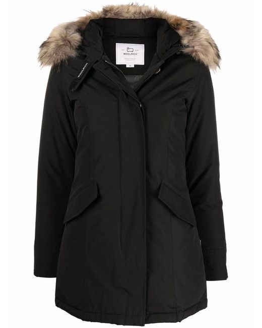 Woolrich Black Arctic Raccoon Parka